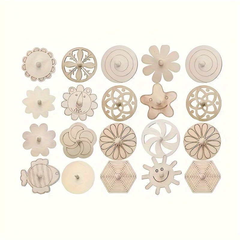 Art Craft Ideas For Kids - 16 Parça Ahşap Dönen Topaç Yapım