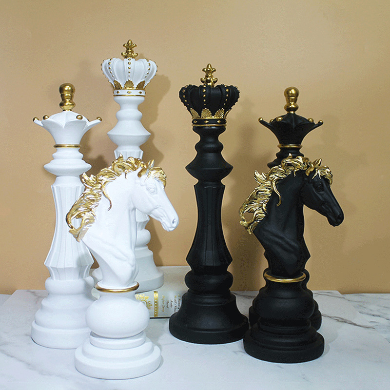 Queen Art Craft - Yeni İskandinav Satranç Süsleri Satranç Seti