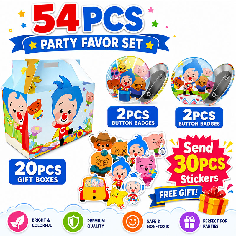 Art Craft Birthday Party - PLIM Karikatür Desenli Kağıt Kutu Broş