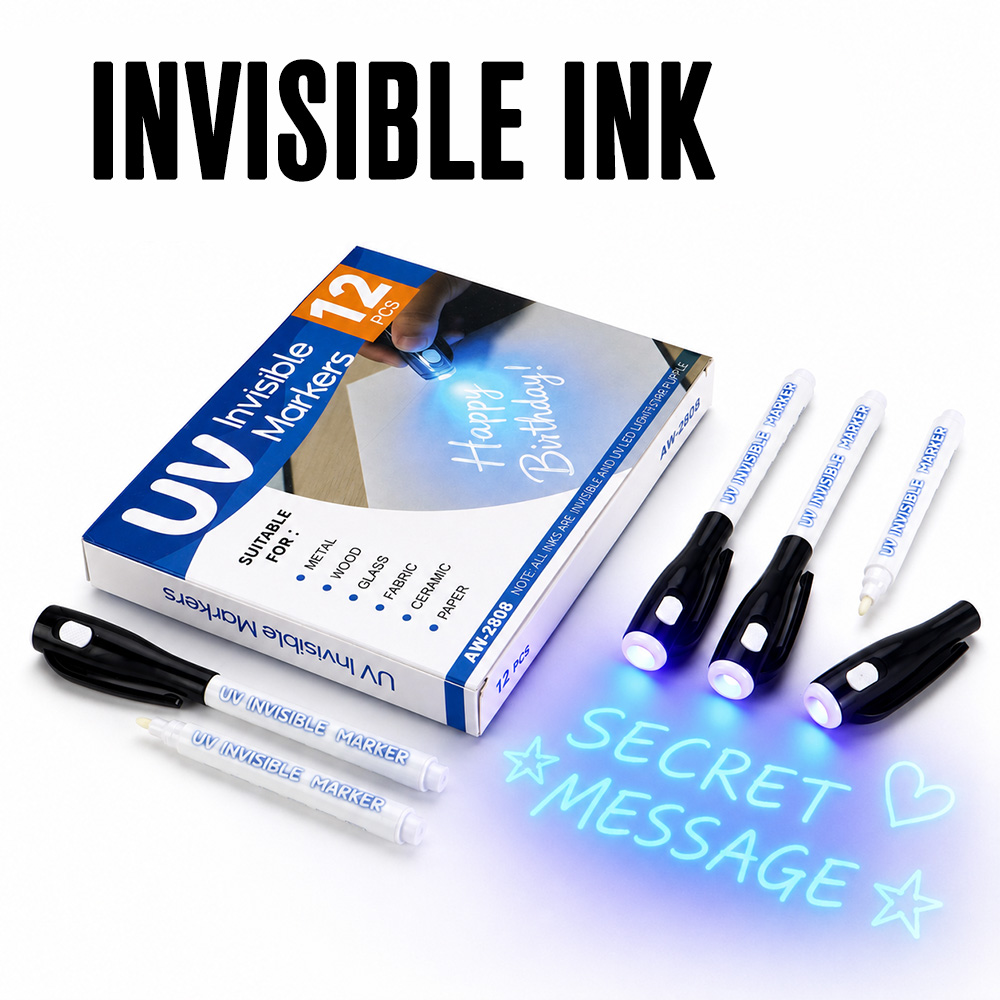 Light Art And Craft - 12 adet UV ışığı görünmez İşaretleyiciler