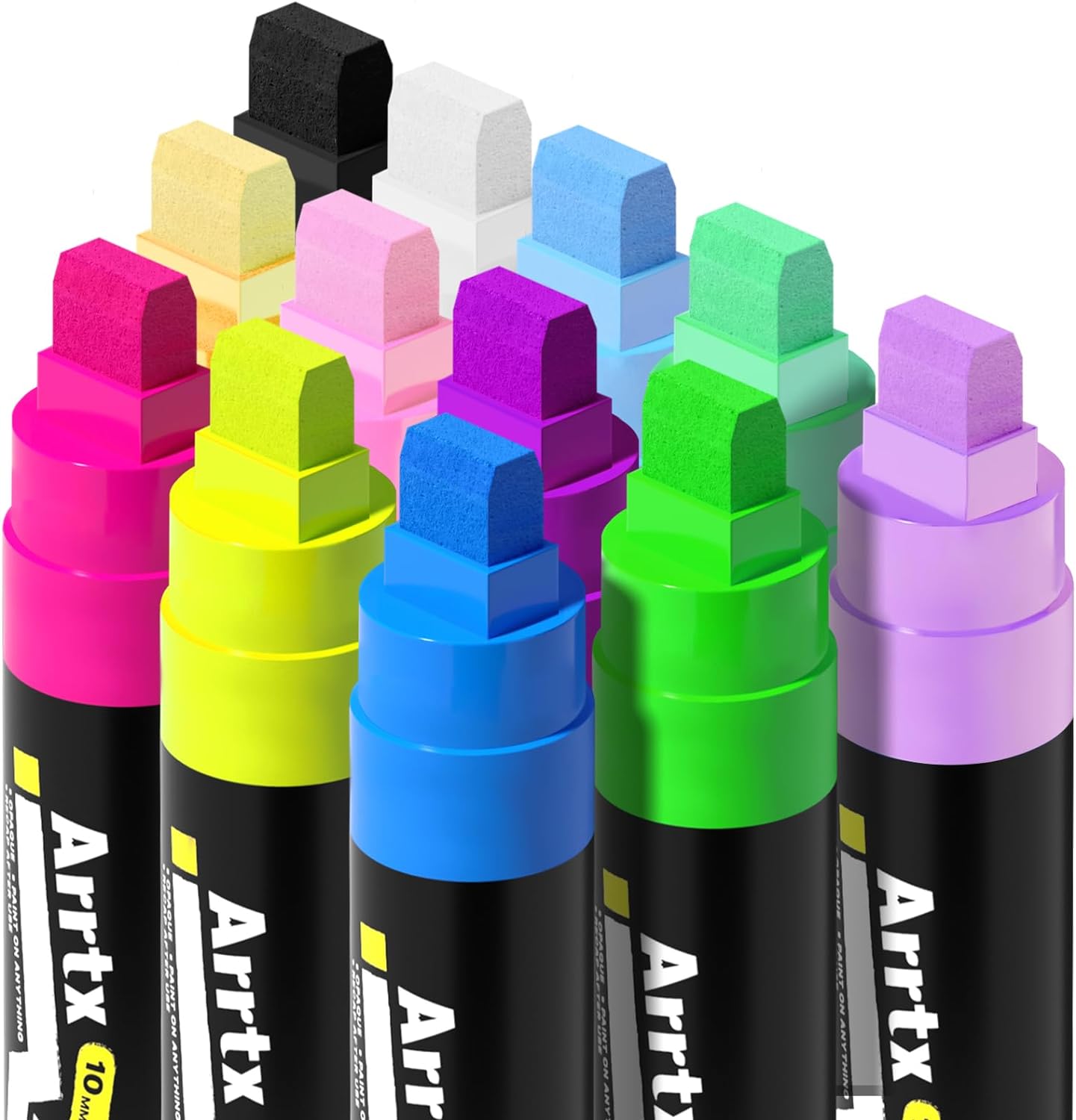 Art Craft Jumbo - Arrtx akrilik boya İşaretleyiciler, 10mm keçe