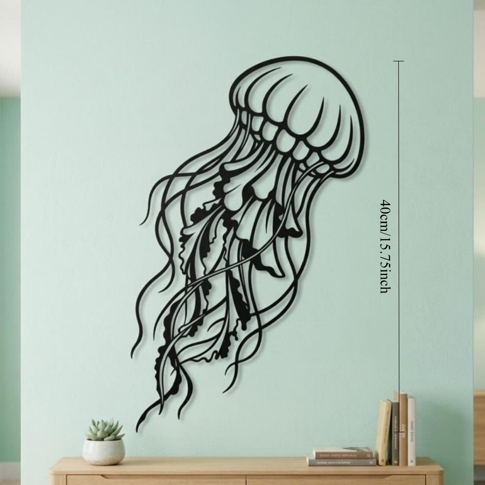 Art Craft Jellyfish - CIFBUY Metal Duvar Sanatı Denizanası Siluet