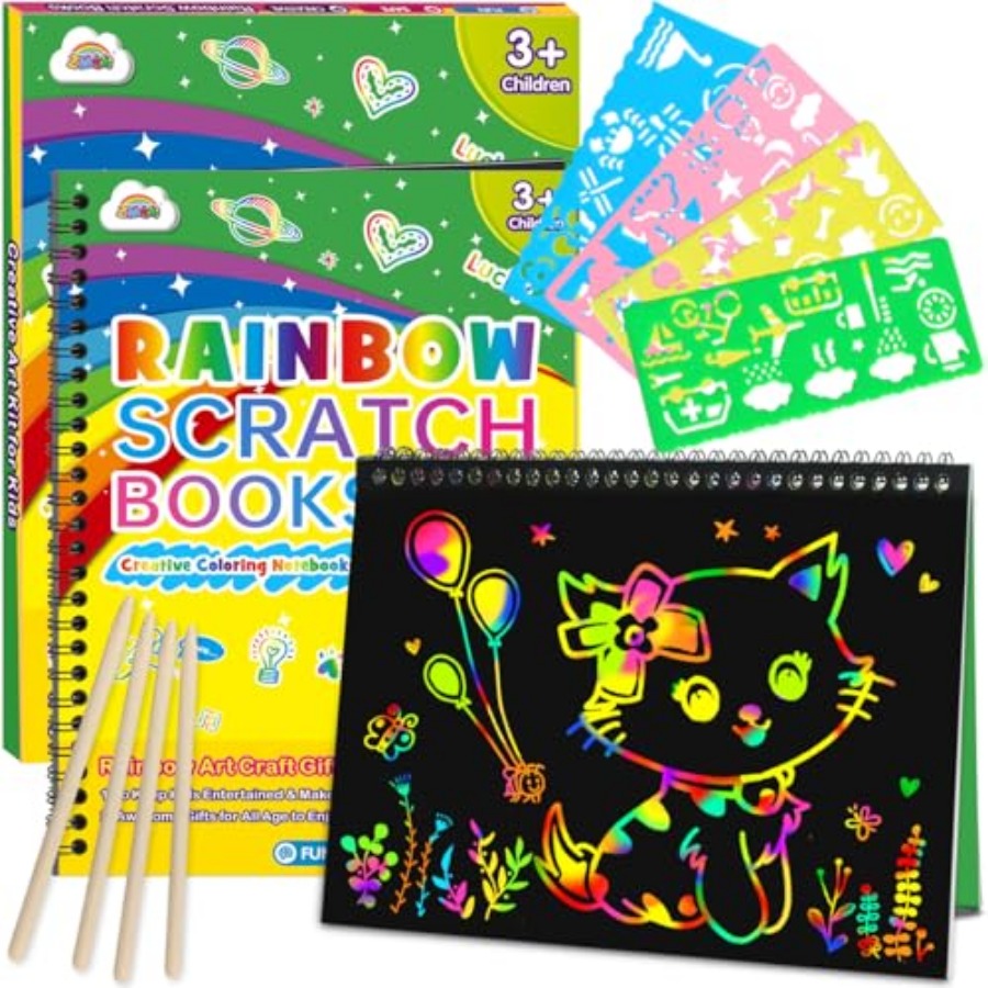 Art Craft Notebook - 2'li Paket Gökkuşağı Çizim Kağıdı Defterleri: