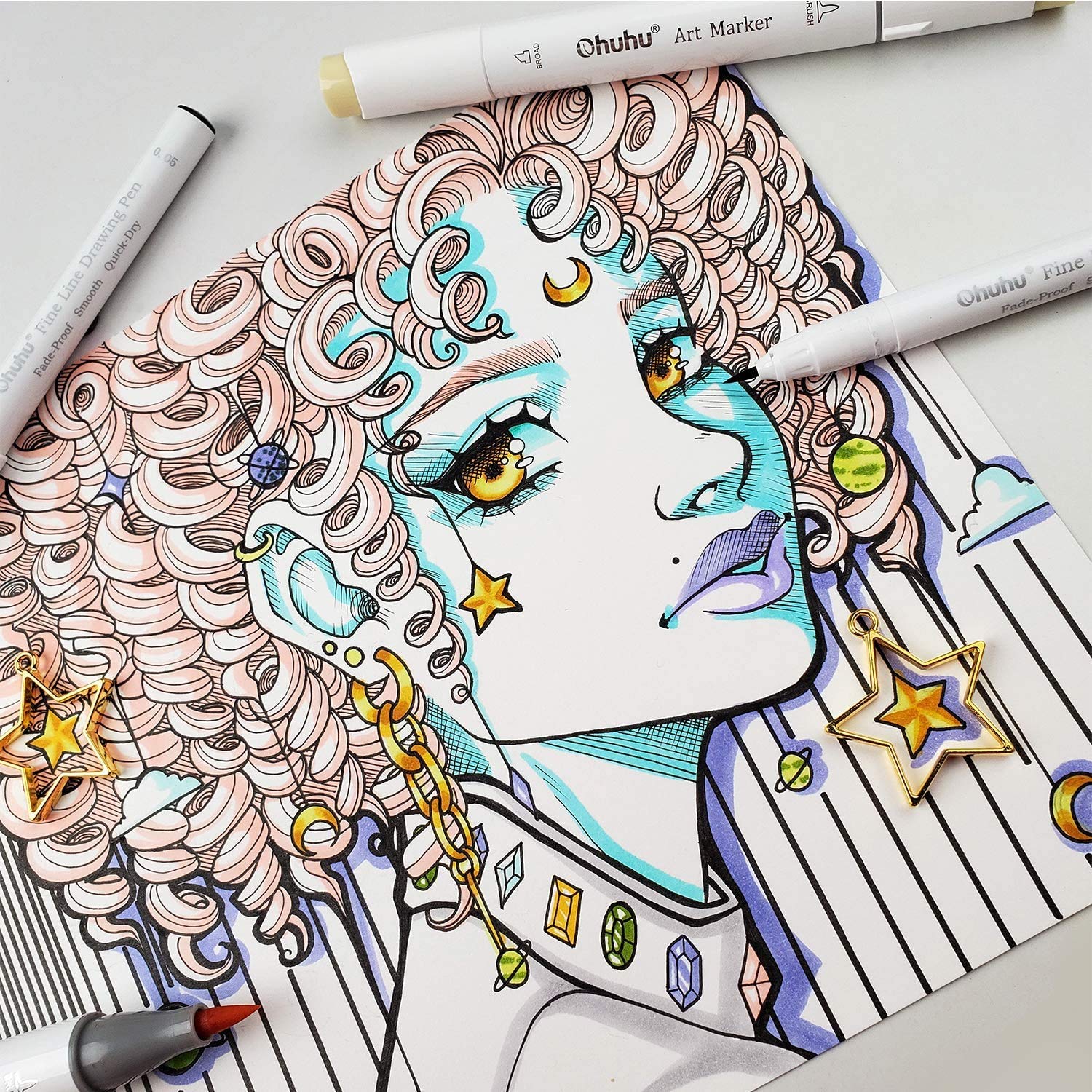 Ohuhu Mikro Kalem Fineliner Çi - Copic Marker Sketch incelemesi ve fiyatı