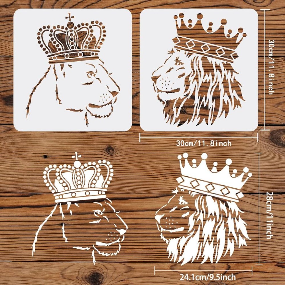 2 Adet Aslan Şablonu 11.8x11.8 - Queen Art Craft incelemesi ve fiyatı